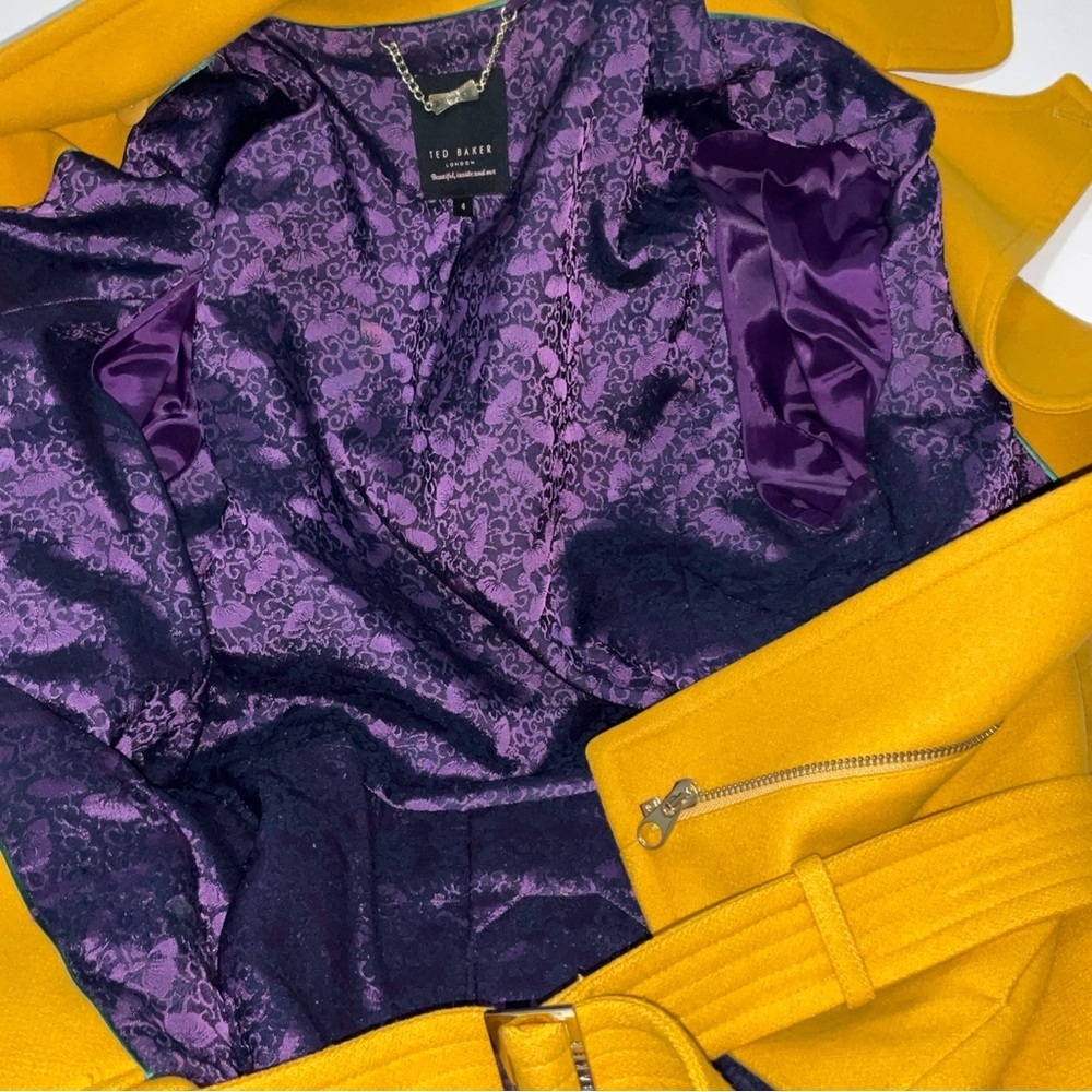 Ted Baker London Beautiful Inside And Out Size 4, Versatile Mustard Pea - Picture 12 of 16